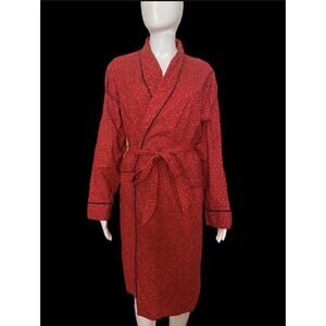 Vintage Men’s 1970s Paisley Print Red Belted Robe. Made By Weldon